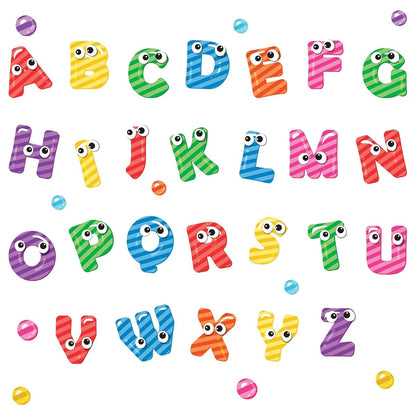 Rooms and Stickers Large Alphabet Wall Decal, 37pcs Multicolored ABC Peel & Stick
