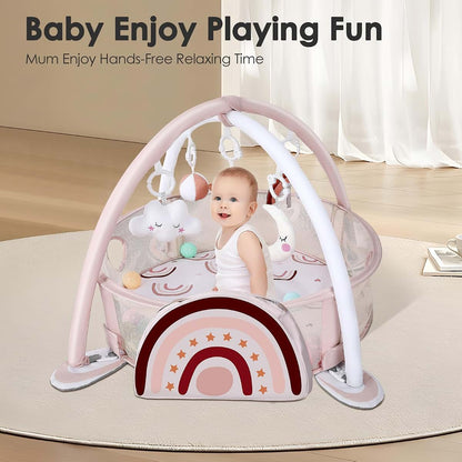 Dearlomum Rainbow 4-in-1 Baby Play Mat Gym with Ball Pit