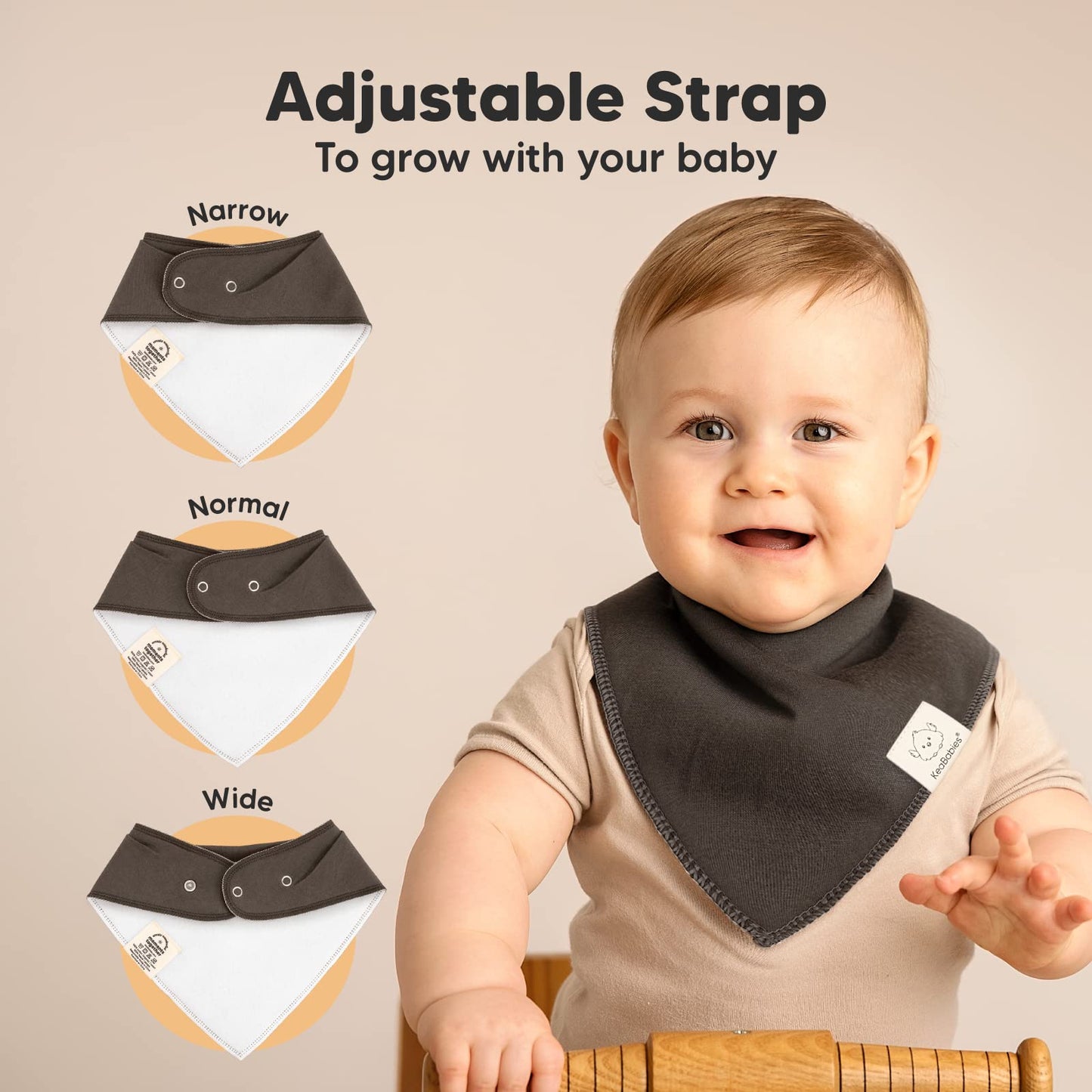 KeaBabies Organic Baby Bandana Bibs 8-Pack
