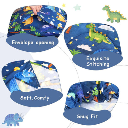 Hooyax Toddler Bedding Set for Boys - 4 Piece Dinosaur Comforter