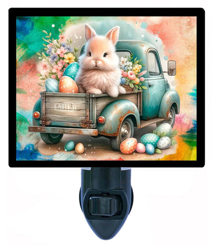 Easter Bunny Truck Night Light – Cute Easter Design, Fully Enclosed, Rotating Plug