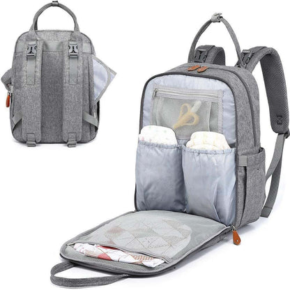 Kirli Diaper Bag Backpack with Insulated Holders, Light Gray