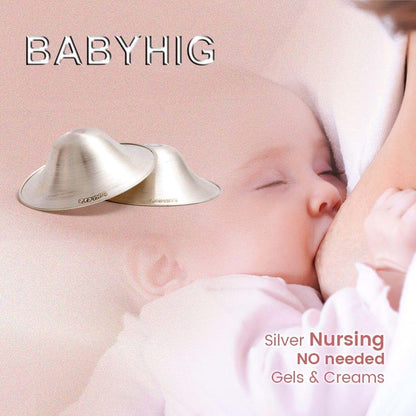 BABYHIG The Orginal Silver Nursing Cups – Silver Nipple Shields for Breastfeeding - Nipple Guards Protector for (photo 3)