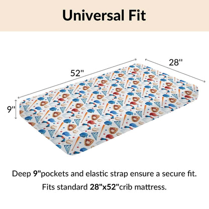 Cstdyfrv Baseball Sport Baby Crib Sheets Baseball Hat Toddler Bedding Bed Sheets Sports Lovers Gift Fitted Crib (photo 2)
