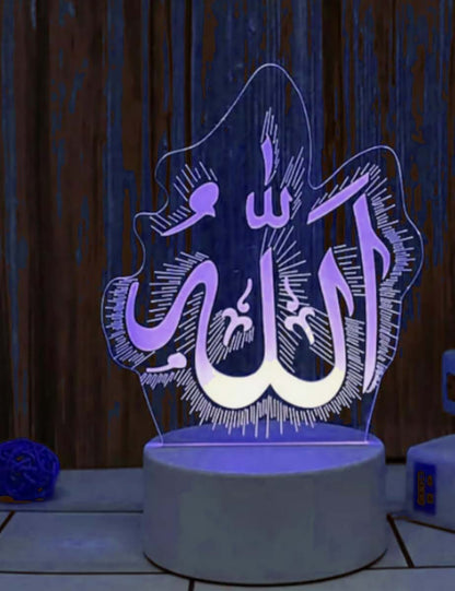 Jinnwell 3D Muslim Allah Islamic Night Light Lamp Illusion Night Light 16 Color Changing Table Desk Decoration Lamps (photo 3)