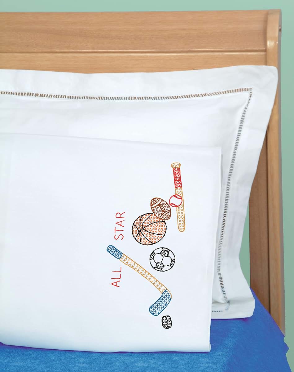 Jack Dempsey Needle Art Children's Pillowcase, Sports (photo 2)