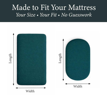 Ababy Custom Size Baby Fitted Sheet in Deep Teal Muslin Cotton