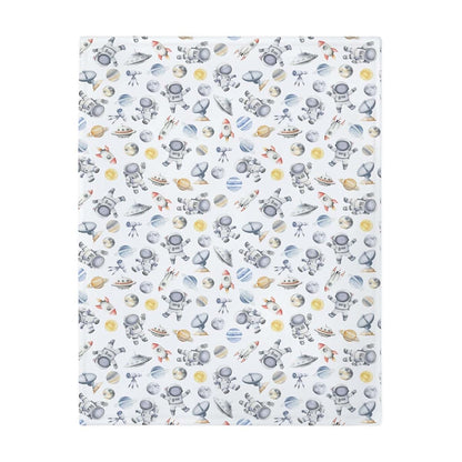 Space Astronaut Watercolor Flannel Swaddle Blankets for Infant and Toddler