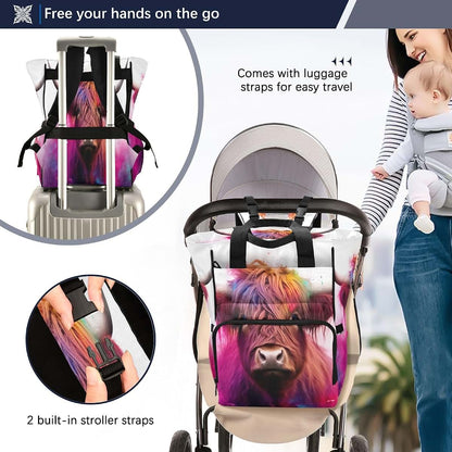Jihqo Diaper Bag Backpack 10L Travel Bag with Insulated Pockets