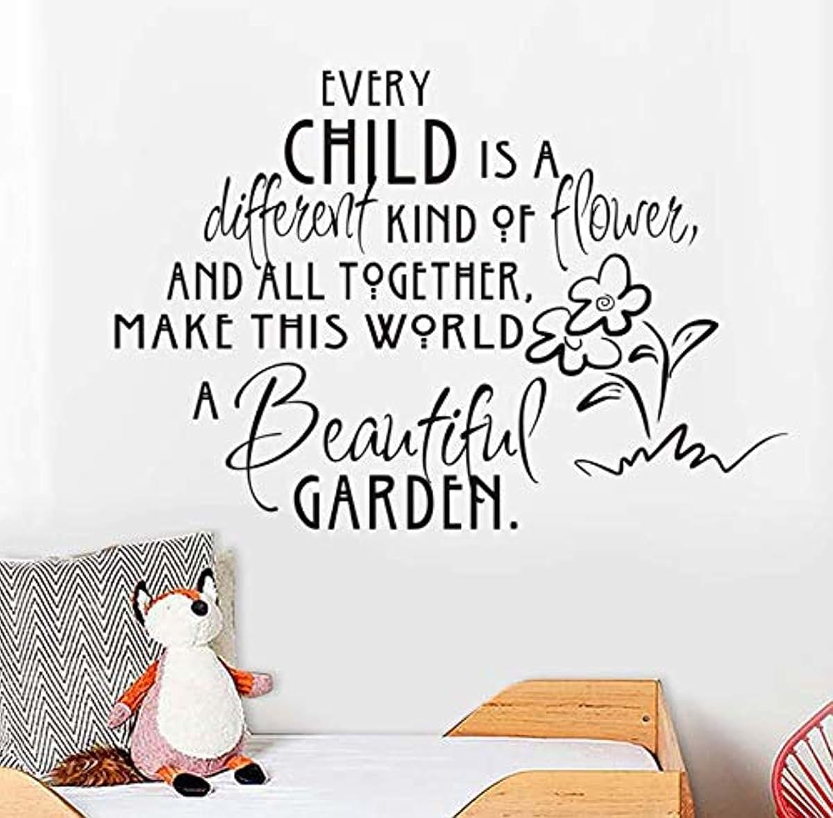 Art Sticker USA Decals Every Child Is A Different Kind Of Flower Wall Decal