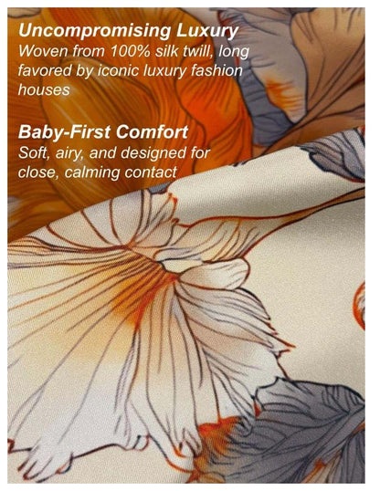 Le Veiléa 3-in-1 Silk Nursing Cover – 100% Silk Twill Breastfeeding Cover, Baby-Friendly, Converts to Poncho & Scarf – (photo 4)