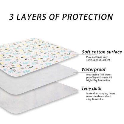Fook Fish Baby Diaper Changing Pad - Reusable Waterproof Cotton Mats