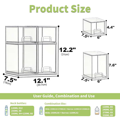 Saccik Bottle Storage Organizer Baby: Acrylic Stackable Storage Drawers (photo 2)