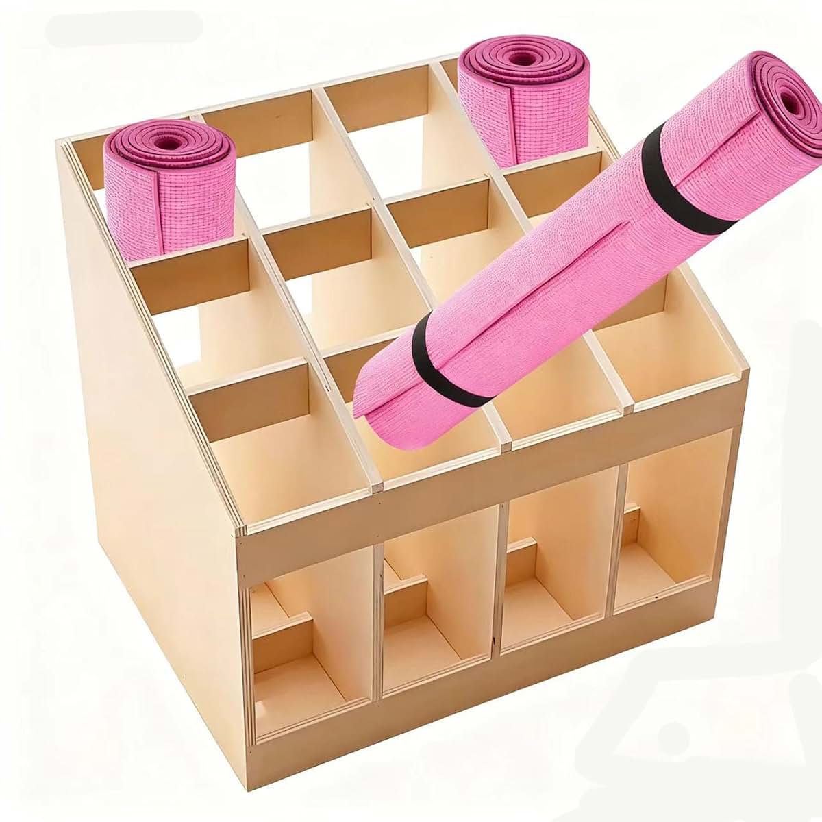 Taifuan Solid Wood Storage Organizer and Rug Holder