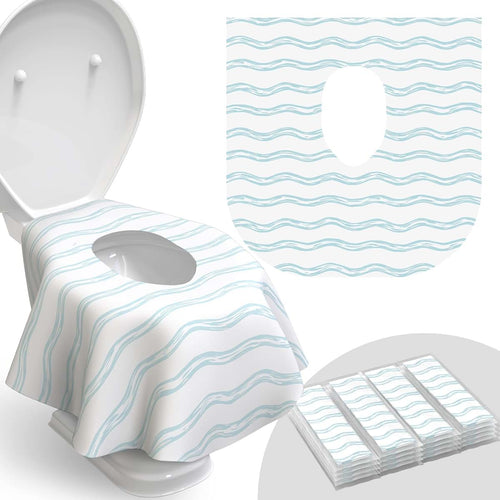 Relyo Disposable Toilet Seat Cover for Travel, 20 Pack, Waves