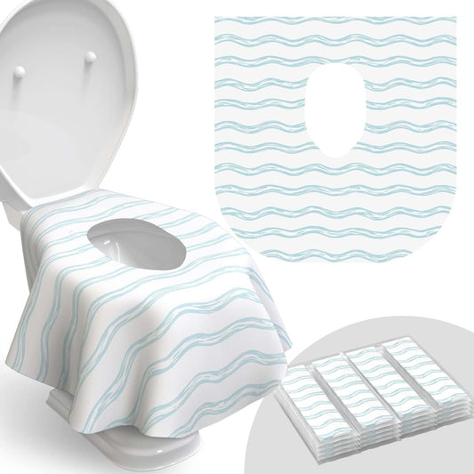 Relyo Disposable Toilet Seat Cover for Travel, 20 Pack, Waves
