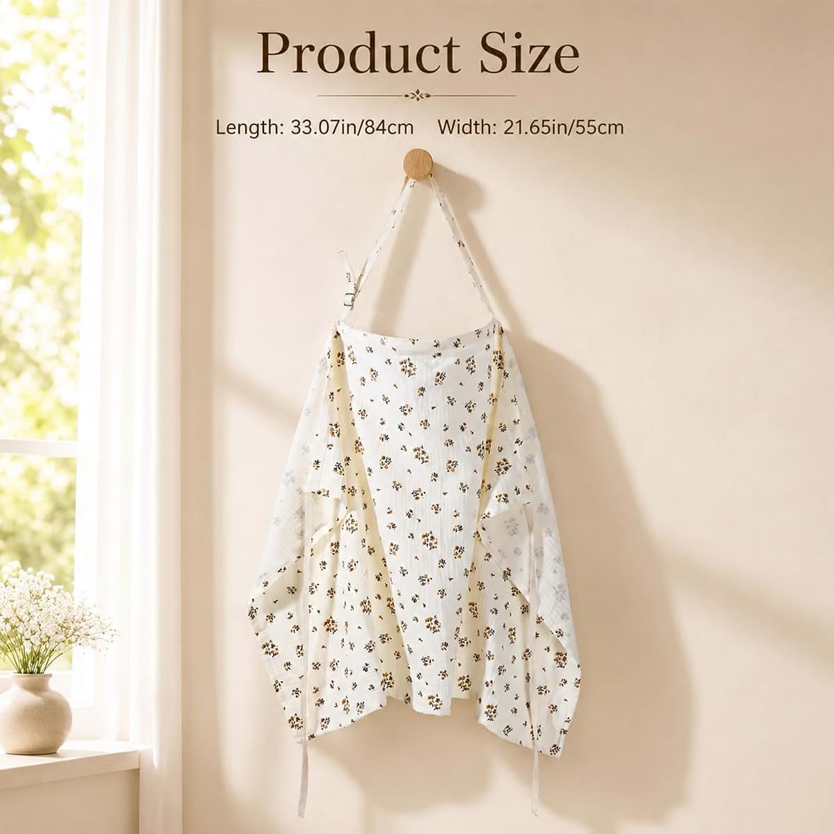Hadnves Muslin Nursing Cover Up for Breastfeeding Breathable Khaki (photo 2)