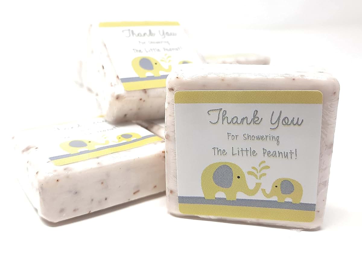 Botanical Bars Yellow and Grey Elephant Thank You Soap Favors, 12 Pack (photo 3)