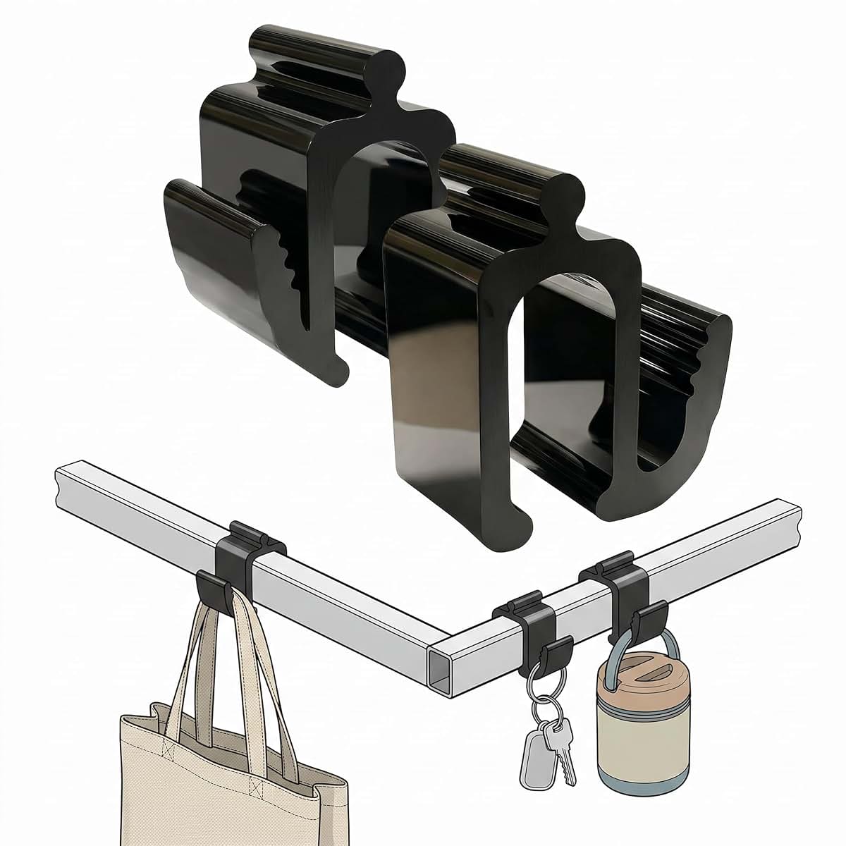 Xonyoom 2 Pack Wagon Side Hooks For Stroller Organization