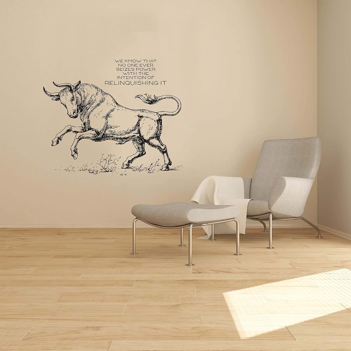 All Things Valuable No One Bull Bulls Motivation Quote Animal Animals Life Quotes Wall Sticker Art Decal for Girls Boys