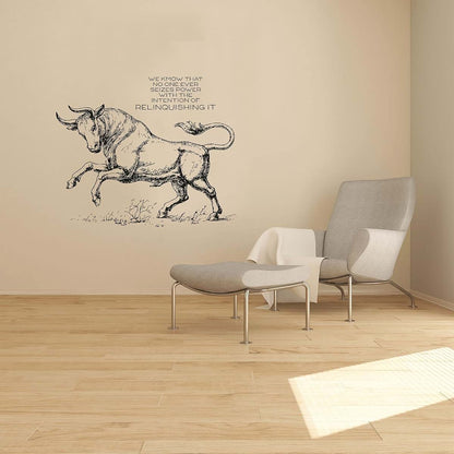 All Things Valuable No One Bull Bulls Motivation Quote Animal Animals Life Quotes Wall Sticker Art Decal for Girls Boys
