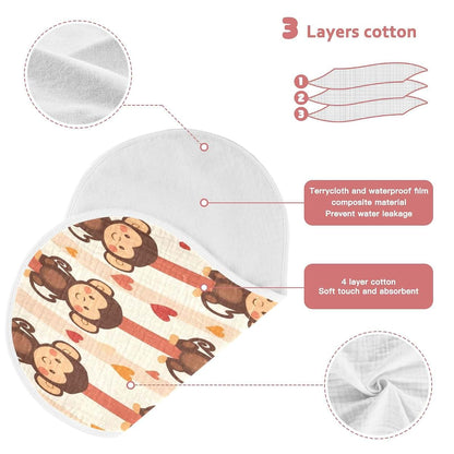 GOODOLD Monkeys Muslin Baby Burp Cloths Set, Cotton, 2 Pack