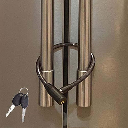 Urban August Child-Proof Refrigerator Lock for French Door Fridge and Cabinet, 2 Pack, Black