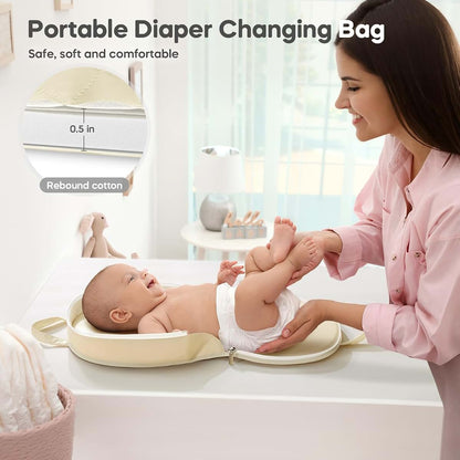 Amenpoki Portable Leather Diaper Changing Pad Waterproof Compact