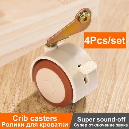 AXAUCHOZ 4Pcs 2inch Furniture Crib Swivel Casters Cabinet Clamp with Brake Wheels Nylon Furniture Support Leg for
