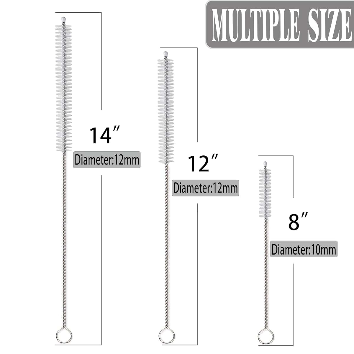 CIDYAUST Multi-Size Straw Cleaner Brush Set for Tumblers and Bottles