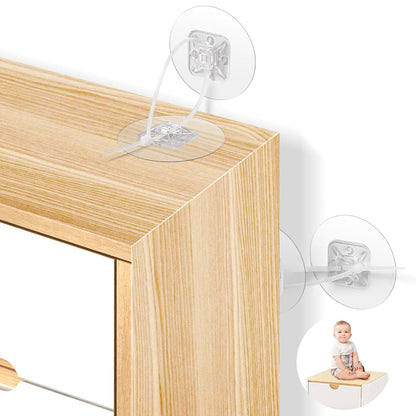 30PCS No Drill Adhesive Furniture Anchors for Baby Proofing