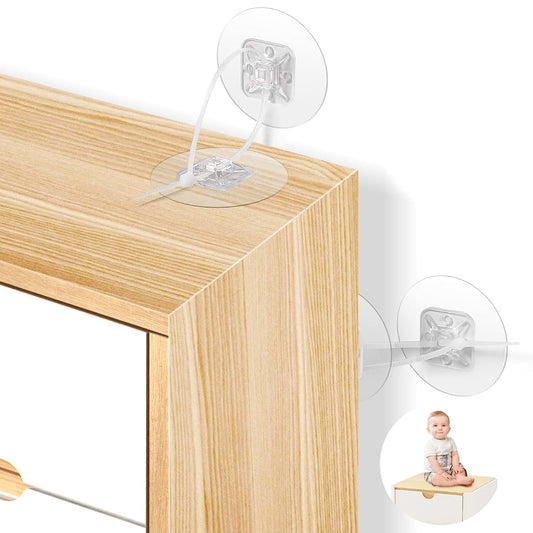 30PCS No Drill Adhesive Furniture Anchors for Baby Proofing
