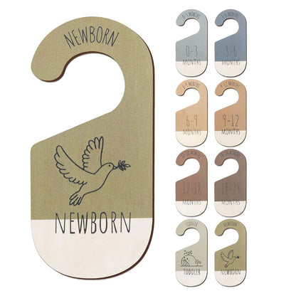 Closet Dividers for Clothes Organizer - Set of 8 Wooden Double-Sided Baby Clothes Size Dividers