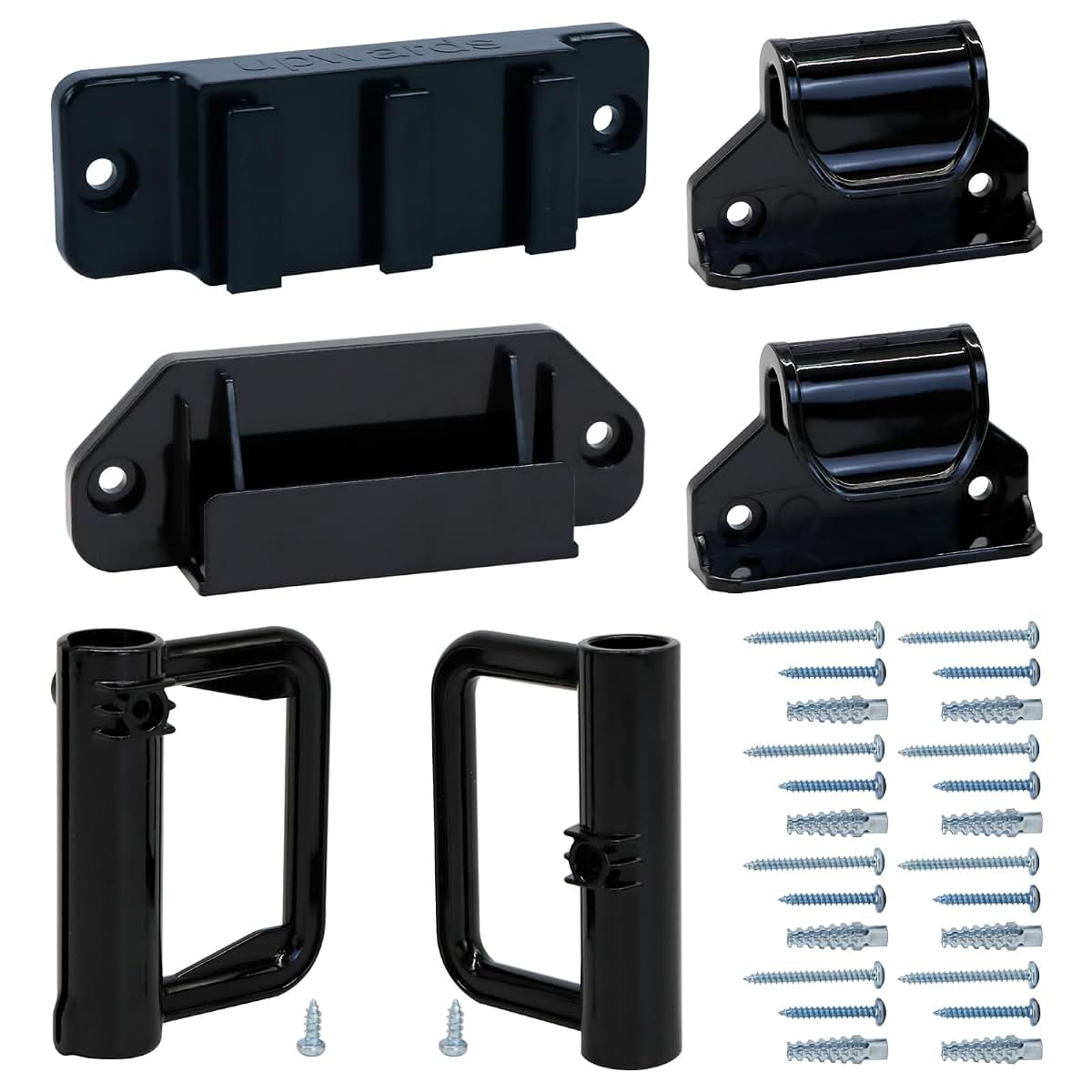 KISKIZ Retractable Baby Gate Replacement Parts Black Hardware Set with Brackets and Screws