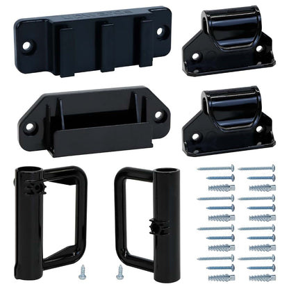 KISKIZ Retractable Baby Gate Replacement Parts Black Hardware Set with Brackets and Screws