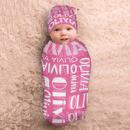YallLocoMo Personalized Swaddle Blanket and Hat Set (photo 3)