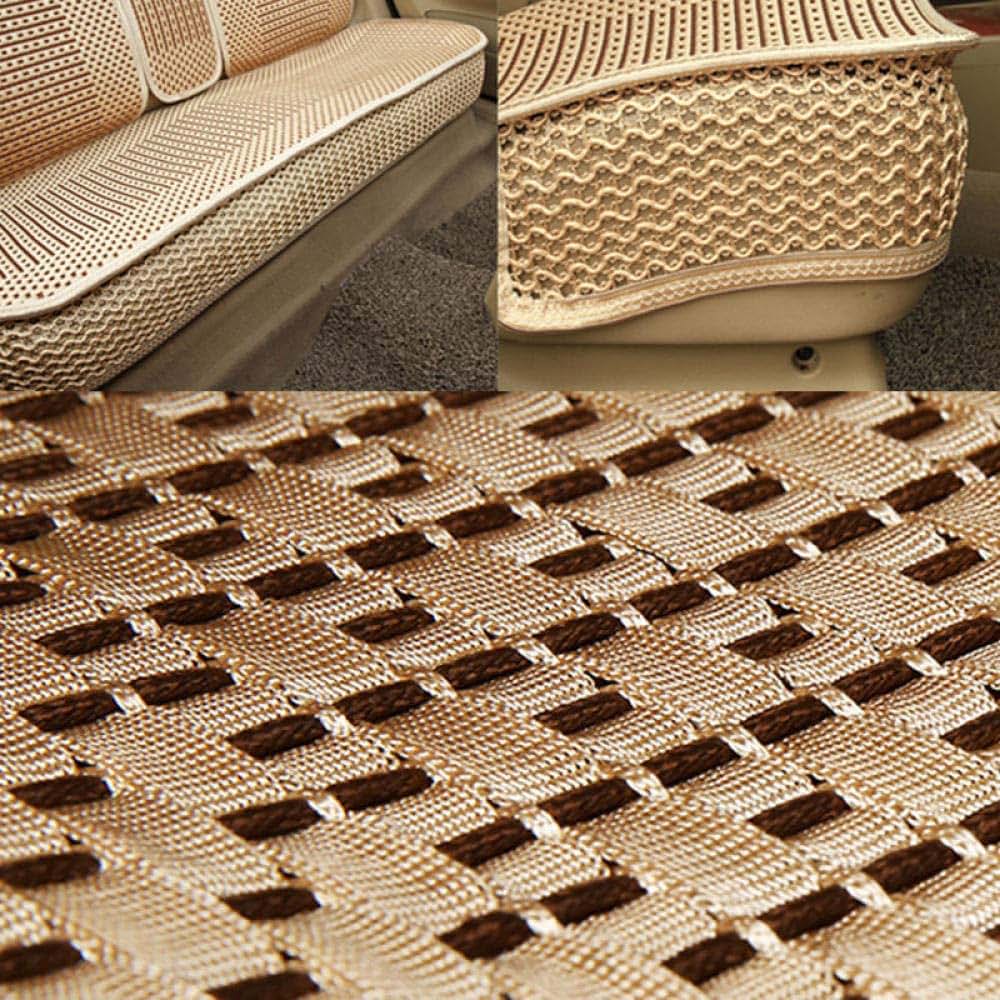 BabyOneStop Ice Silk Car Seat Cushion Hand-Woven Front Seat Cover Gold