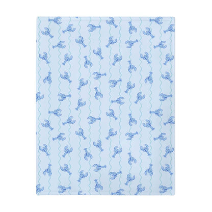 Blue Lobster Bows Stripe Baby Blanket 50x60 Inch