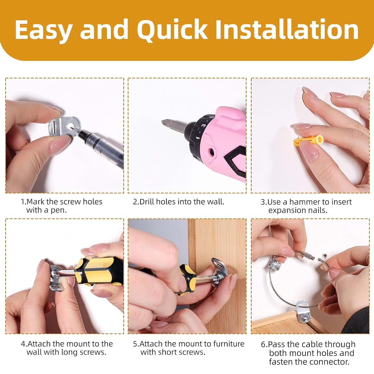 Baby Furniture Anchor Set for Nursery Safety
