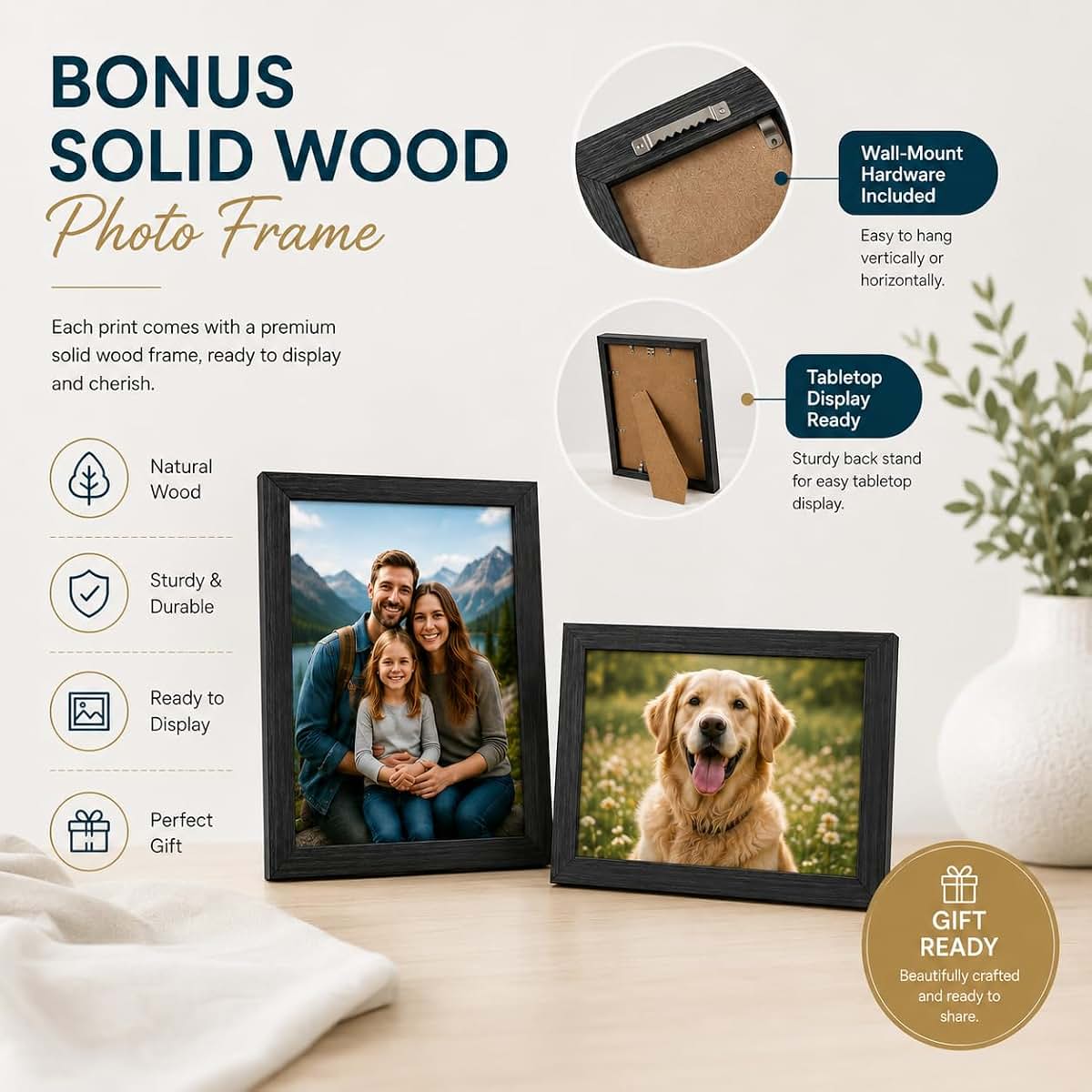 IndiPRO Custom Photo Print with Solid Wood Frame & Gift Box, Personalized Framed Picture Gift, Premium Archival Print (photo 4)