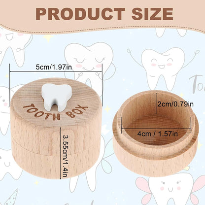 Tooth Fairy Tooth Holder 2-Piece Wooden Keepsake Box