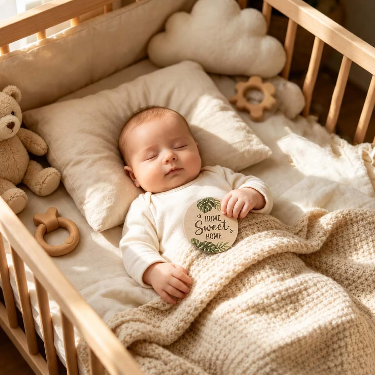 JDAWFWFJ 10-Piece Baby Monthly Milestone Wooden Signs (photo 4)
