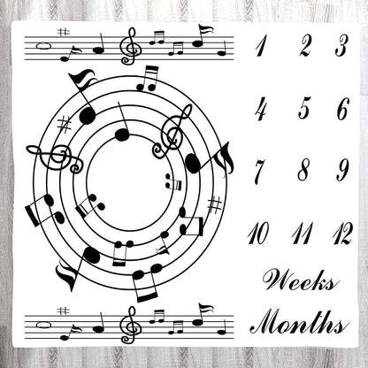 LYLYCTY Music Themed Baby Milestone Blanket 48x40 Inch Polyester Newborn Photo Prop
