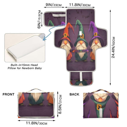 Kigai Portable Diaper Changing Pad with Waterproof Mat and Pockets