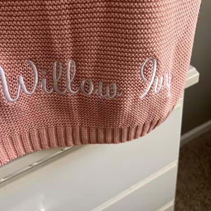 Zoikom Personalized Knit Baby Blanket