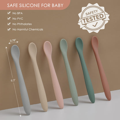 BabyOneStop Silicone Feeding Spoons 6-Piece Set