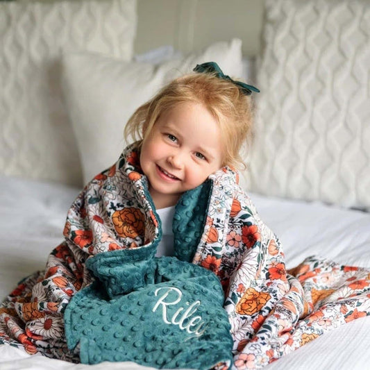 Doyouwe Personalized Baby Flower Blanket With Custom Name