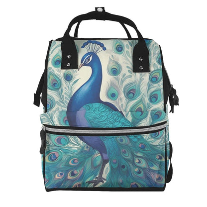 KLOPH Cute Peacock Diaper Bag Backpack Mommy Bag Multifunction Travel Maternity Baby Changing Bags