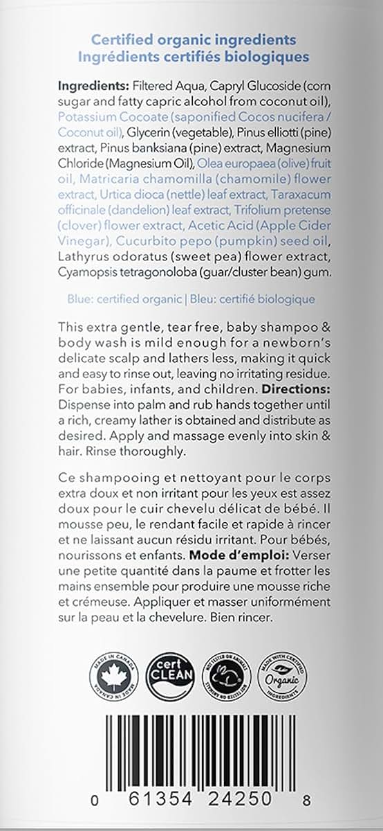 Carina Organics Baby Shampoo & Body Wash - Sweet Pea Scent (photo 2)