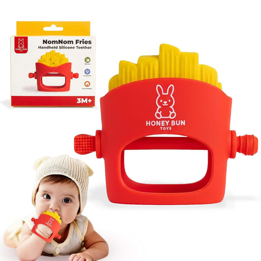 French Fries Baby Teething Toys - Teething Mitten, Baby Chew Toy, Teethers for Babies 3-6 Months and 6-12 Months
